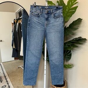✨ Rhinestone Stud High-Rise Straight Denim Jeans Sz 6 | a.n.a.
